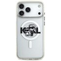 Etui Karl Lagerfeld IML Glitter Karl & Choupette Sketch Logo MagSafe do iPhone 17 Pro Max przezroczysty