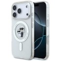 Etui Karl Lagerfeld IML Karl Choupette Glitter MagSafe do iPhone 17 Pro Max przezroczysty