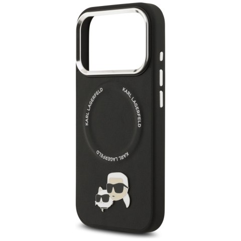 Etui Karl Lagerfeld Karl & Choupette Pins MagSafe do iPhone 17 Pro Max czarny