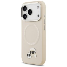 Etui Karl Lagerfeld Karl & Choupette Pins MagSafe do iPhone 17 Pro beżowy