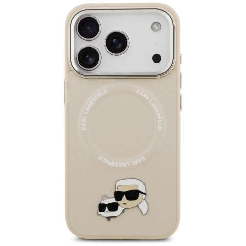 Etui Karl Lagerfeld Karl & Choupette Pins MagSafe do iPhone 17 Pro beżowy