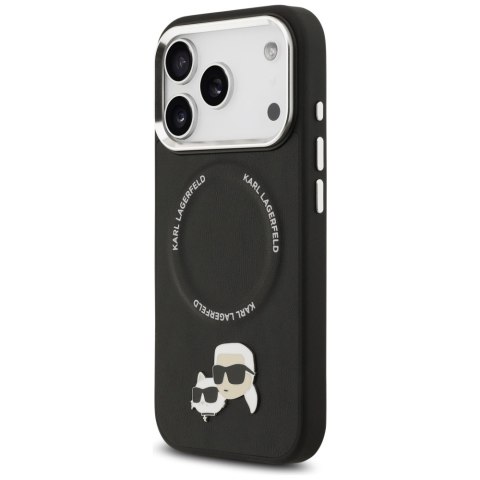 Etui Karl Lagerfeld Karl & Choupette Pins MagSafe do iPhone 17 Pro czarny