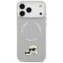Etui Karl Lagerfeld Karl & Choupette Pins MagSafe do iPhone 17 Pro szary