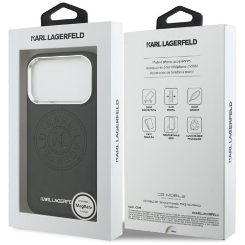 Etui Karl Lagerfeld Point & Metal Logo MagSafe do iPhone 17 Pro Max czarny