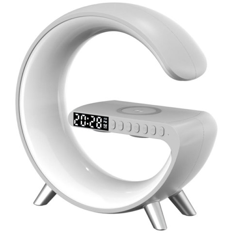 Wielofunkcyjna Lampka G MajesticLine z budzikiem i głośnikiem bluetooth biały