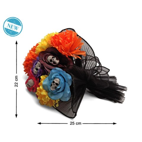 Dekoracje na Halloween 22 x 22 x 25 cm Biały Czerwony Meksykanka Czaszki Święto Zmarłych