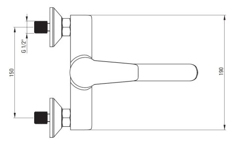 Deante Corio Bateria umywalkowa ścienna z eco głowicą chrom BFCE050M