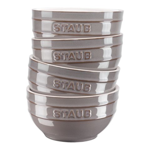 Staub Ceramique Zestaw misek 0,4 l Okrągły Ceramika Szary 4 szt.