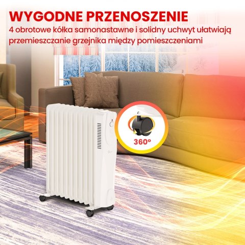 Elektryczny grzejnik olejowy Extralink NY-25W1 2500W, 11 żeberek