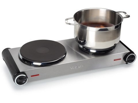 Kuchenka eletryczna TRISTAR KP-6248 (Płyta elektryczna; 2 pola grzejne; 2500W; kolor srebrny)