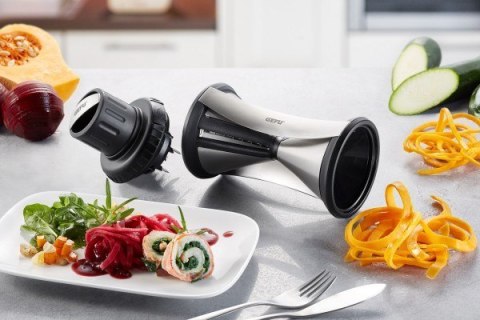 GEFU SPIRELLI XL krajalnica Ręczny Czarny, Stal nierdzewna Plastik, Stal nierdzewna