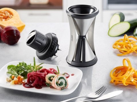 GEFU SPIRELLI XL krajalnica Ręczny Czarny, Stal nierdzewna Plastik, Stal nierdzewna