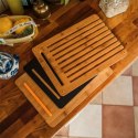 Fiskars 1057550 deska do krojenia Prostokątny Bambusowy, Plastik Bambusowy, Czarny