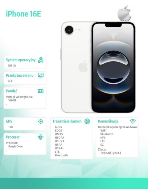 IPhone 16E 512GB biały