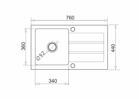 Zlew NEXT (76x44) 1B 1D szary beton