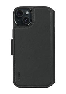 Etui z portfelem do Apple iPhone 15 Plus, 6.7", czarne, 3 kieszenie na karty