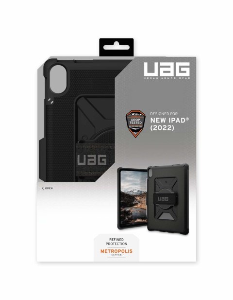 Wytrzymałe etui UAG Metropolis Series do iPada 10.9 (10. generacji, 2022) - Metropolis z paskiem na rękę - Etui z klapką do tabl