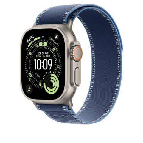 Apple Watch 49mm Blue/Bright Blue Trail Loop M/L - Natural Titanium Finish