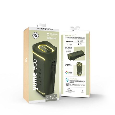 Energy Sistem Yume ECO Przenośny głośnik stereo Zielony, Żółty 15 W