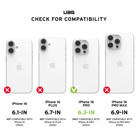 Etui z podpórką UAG Urban Armor Gear Plasma XTE MagSafe do Apple iPhone 16 Pro przezroczysty