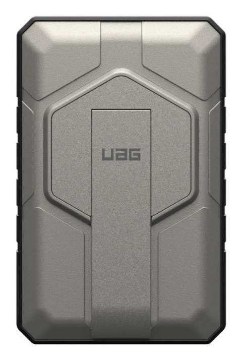 Powerbank UAG Rugged 10K - 10000 mAh z podstawką, ładowanie bezprzewodowe 10W, kompatybilny z MagSafe, kabel w zestawie (black/t