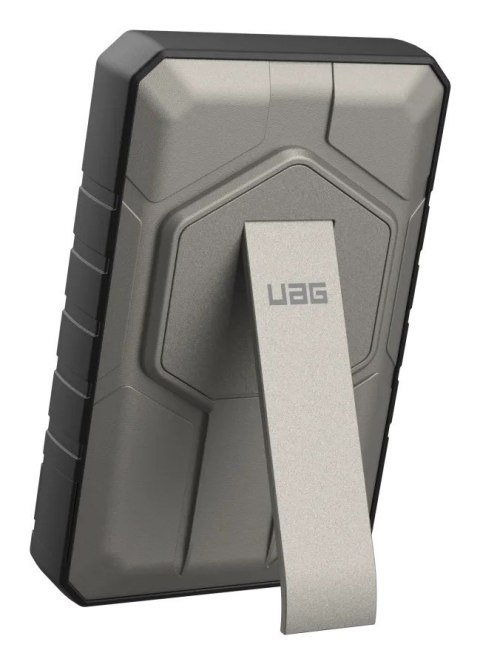 Powerbank UAG Rugged 10K - 10000 mAh z podstawką, ładowanie bezprzewodowe 10W, kompatybilny z MagSafe, kabel w zestawie (black/t