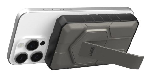 Powerbank UAG Rugged 10K - 10000 mAh z podstawką, ładowanie bezprzewodowe 10W, kompatybilny z MagSafe, kabel w zestawie (black/t