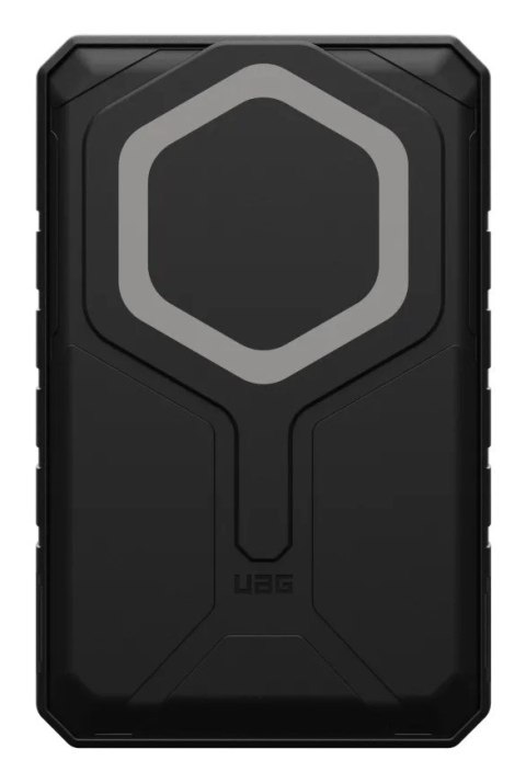Powerbank UAG Rugged 10K - 10000 mAh z podstawką, ładowanie bezprzewodowe 10W, kompatybilny z MagSafe, kabel w zestawie (black/t