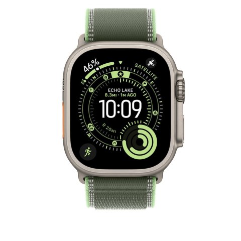 Zegarek Apple Watch 49mm Green/Neon Trail Loop M/L - Natural Titanium Finish