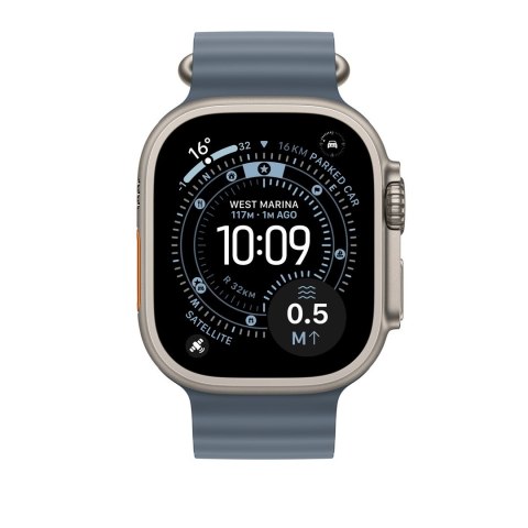 Zegarek Apple 49mm Anchor Blue Ocean Band - Natural Titanium Finish