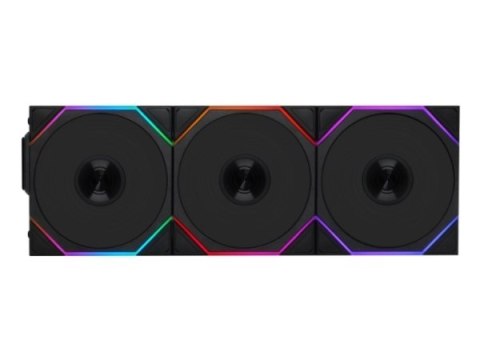 Wentylator Lian Li UNI FAN TL Wireless LCD Lüfter, ARGB, PWM, 3er-Pack inkl. Controller - Reverse Blade, 120mm, czarny