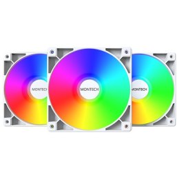 Wentylator Montech GF120 PWM ARGB, 3 szt. - 120mm, biały