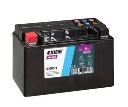 Akumulator EXIDE 12V 9Ah/120A AGM AUXILIARY (L+ biegun motocyklowy m12) 150x90x105 B00 - brak stopki mocującej (dodatkowy-auxili