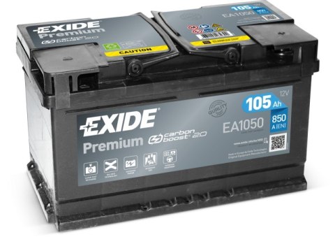 Akumulator EXIDE 12V 105Ah/850A PREMIUM (P+ en) 315x175x205 B13 - stopka o wysokości 10,5 mm (rozruchowy)