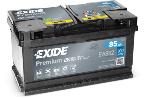 Akumulator EXIDE 12V 85Ah/800A PREMIUM - stopka o wysokości 10,5 mm (rozruchowy)