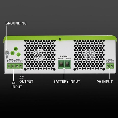 Qoltec Hybrydowy inwerter solarny Off-Grid 3500kW | 100A | 24V | MPPT | Sinus | opcja Wi-Fi | Power Factor 1.0