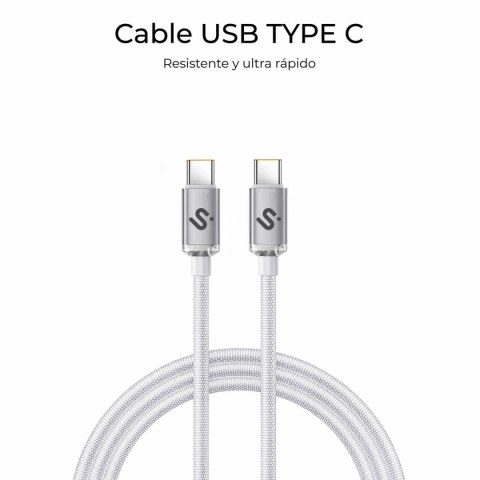 Kabel USB-C na USB-C Subblim OPTIMUS Biały 1 m