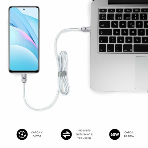 Kabel USB-C na USB-C Subblim OPTIMUS Biały 2 m