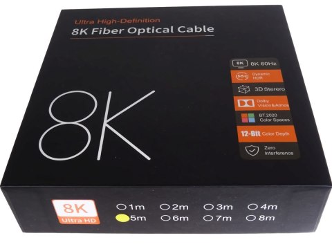 Kabel HDMI PremiumCord Ultra High Speed 2.1 światłowodowy 8K@60Hz, pozłacany 10m