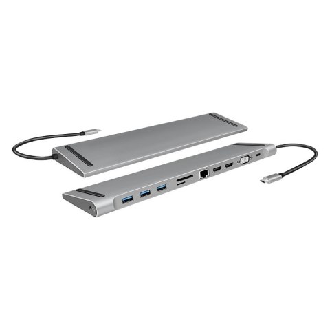 LogiLink UA0373 - Przewodowy - USB 3.2 Gen 1 (3.1 Gen 1) Type-C - 100 W - 3,5 mm - 10,100,1000 Mbit/s - Aluminiowy