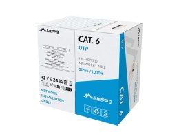 KABEL LAN UTP kat.6 305M drut CCA szary Fluke PASSED LANBERG