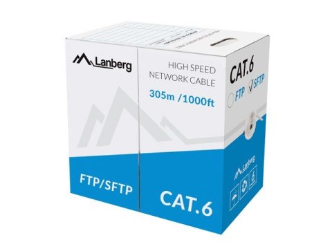 Lanberg LCS6-11CU-0305-S kabel sieciowy Szary 305m Cat6 SF/UTP