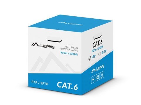 Lanberg LCS6-11CU-0305-S kabel sieciowy Szary 305m Cat6 SF/UTP
