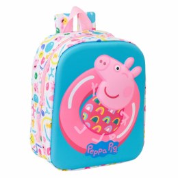 Plecak dziecięcy Peppa Pig Niebieski Biały Różowy 22 x 27 x 10 cm 3D