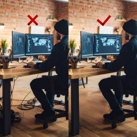 MACLEAN KOMPAKTOWY ORGANIZER PODBIURKOWY NA KABLE, MAX. OBCIĄŻENIE 5KG, CZARNY MC-107 B