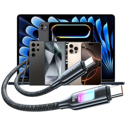Kabel USAMS TC Series SJ750 100W USB-C do USB-C 1,2 m tytanowy