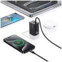 Ładowarka sieciowa USAMS JC Series CC266 65W GaN Fast Charger 1xUSB-C 1xUSB-A / wbudowany kabel USB-C czarny