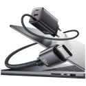 Ładowarka sieciowa USAMS JC Series CC266 65W GaN Fast Charger 1xUSB-C 1xUSB-A / wbudowany kabel USB-C czarny