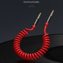 USAMS Adapter Spring audio jack 3,5mm-3,5mm 1,2m czerwony/red SJ256YP02 (US-SJ256)