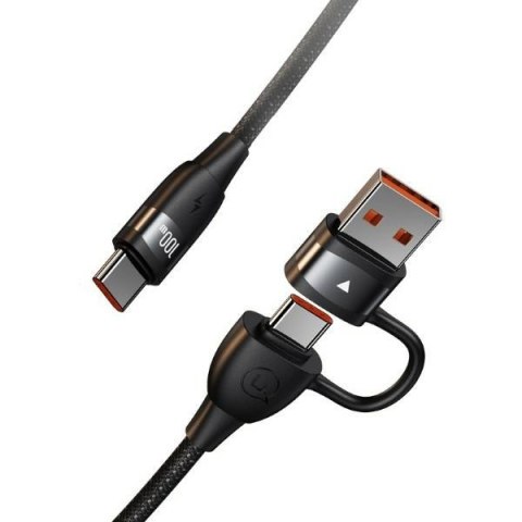 USAMS Kabel U85 2xUSB-C/USB-A1,2m 100W PD Fast Charge czarny/black SJ654USB01 (US-SJ654)
